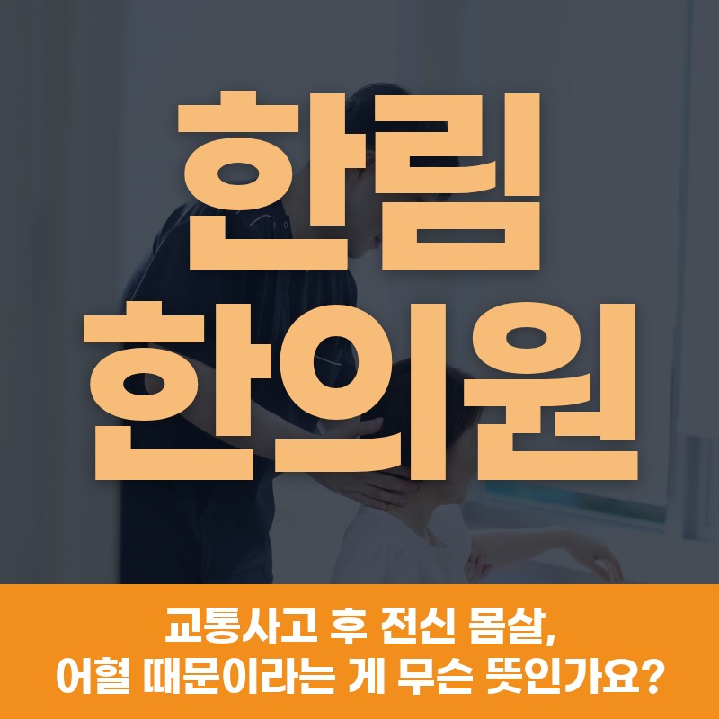 덕이동한의원, 교통사고 후 전신 몸살, 어혈 때문이라는 게 무슨 뜻인가요?